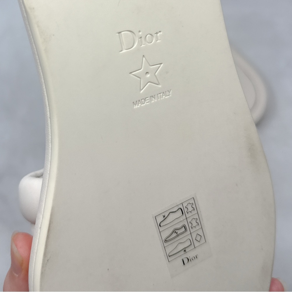 Christian Dior Every-D Logo Lambskin Leather Flat Slide Mule Sandal Shoes 39.5 - Picture 9 of 12